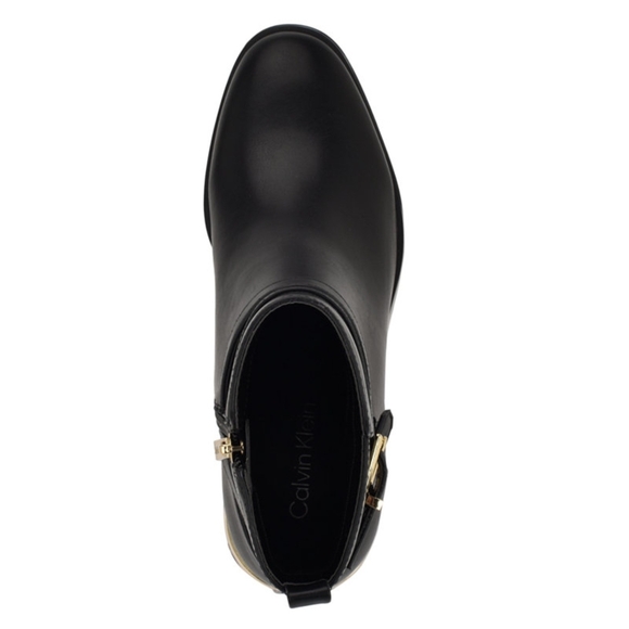 Calvin Klein Jasen Black Buckle Strap Booties Sz 7 NIB - Picture 3 of 4